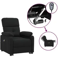 vidaXL Massagesessel Elektrisch Schwarz Stoff