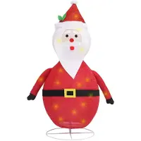 vidaXL Weihnachtsdeko Weihnachtsmann LED Luxus-Stoff 90 cm
