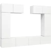 vidaXL 6-tlg. TV-Schrank-Set Weiß Holzwerkstoff