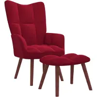 vidaXL Relaxsessel mit Hocker Weinrot Samt