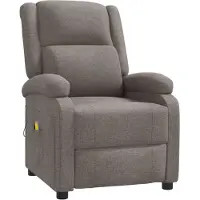 vidaXL Ohrensessel mit Massagefunktion Taupe Stoff