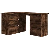vidaXL Eckschreibtisch Räuchereiche 145x100x76 cm Holzwerkstoff