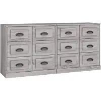 vidaXL Sideboards 2 Stk. Grau Sonoma Holzwerkstoff