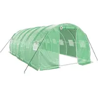 vidaXL Gewächshaus mit Stahlrahmen Grün 18 m² 6x3x2 m