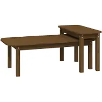 vidaXL 2-tlg. Couchtisch-Set Honigbraun Massivholz Kiefer
