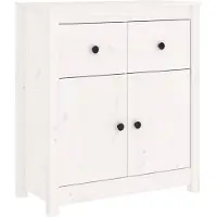 vidaXL Sideboard Weiß 70x35x80 cm Massivholz Kiefer