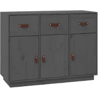 vidaXL Sideboard Grau 100x40x75 cm Massivholz Kiefer