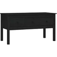 vidaXL Couchtisch Schwarz 102x49x55 cm Massivholz Kiefer