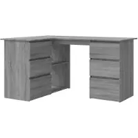 vidaXL Eckschreibtisch Grau Sonoma 145x100x76 cm Holzwerkstoff