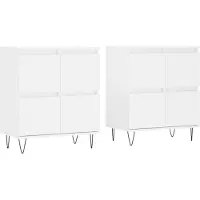 vidaXL Sideboards 2 Stk. Weiß Holzwerkstoff