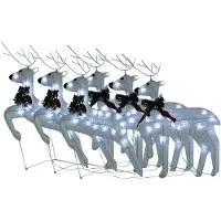 vidaXL LED-Rentiere 6 Stk. Weiß 120 LEDs