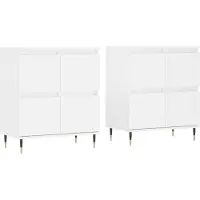 vidaXL Sideboards 2 Stk. Weiß Holzwerkstoff