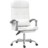 vidaXL Bürostuhl mit Massagefunktion Weiß Kunstleder