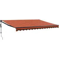 vidaXL Elektrische Markise mit Kurbel Orange und Braun 4,5x3 m