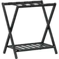 vidaXL Gepäckablage Schwarz 68x38x58 cm Bambus