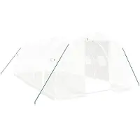 vidaXL Gewächshaus mit Stahlrahmen Weiß 18 m² 6x3x2 m