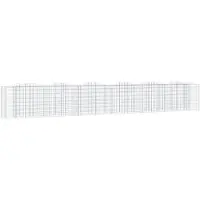 vidaXL Gabionen-Hochbeet mit Hochbogen 600x50x100 cm Verzinktes Eisen