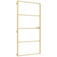 vidaXL Innentür Schlank Golden 102,5x201,5 cm Hartglas und Aluminium