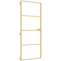 vidaXL Innentür Schlank Golden 83x201,5 cm Hartglas und Aluminium