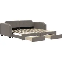 vidaXL Tagesbett Ausziehbar mit Schubladen Taupe 100x200 cm Stoff