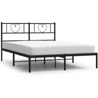 vidaXL Bettgestell mit Kopfteil Metall Schwarz 160x200 cm
