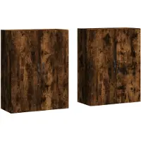 vidaXL Wandschränke 2 Stk. Räuchereiche Holzwerkstoff
