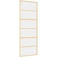 vidaXL Schiebetür Golden 76x205 cm ESG-Klarglas und Aluminium