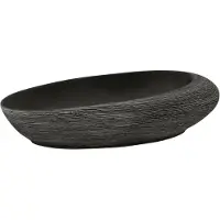 vidaXL Aufsatzwaschbecken Grau und Schwarz Oval 59x40x14 cm Keramik
