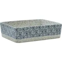 vidaXL Aufsatzwaschbecken Grau Blau Rechteckig 46x35,5x13cm Keramik
