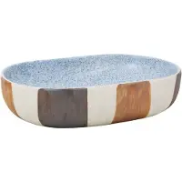 vidaXL Aufsatzwaschbecken Mehrfarbig Oval 59x40x14 cm Keramik