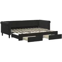 vidaXL Tagesbett Ausziehbar mit Schubladen Schwarz 80x200 cm Samt