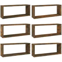 vidaXL Würfelregale 6 Stk. Räuchereiche 60x15x23 cm Holzwerkstoff