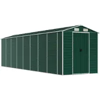 vidaXL Gerätehaus Grün 191x725x198 cm Verzinkter Stahl