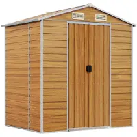 vidaXL Gerätehaus Hellbraun 191x130x198 cm Verzinkter Stahl