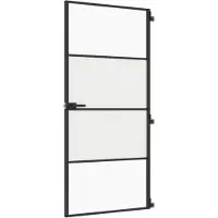 vidaXL Innentür Schlank Schwarz 93x201,5 cm Hartglas & Aluminium