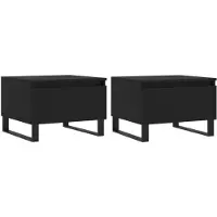 vidaXL Couchtische 2 Stk. Schwarz 50x46x35 cm Holzwerkstoff