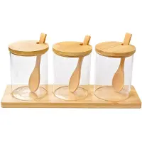 Clayre & Eef Vorratsglas 2er Set Ø 8x10 cm Transparant Glas
