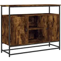 vidaXL Sideboard Räuchereiche 100x35x80 cm Holzwerkstoff