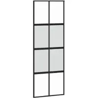 vidaXL Schiebetür Schwarz 76x205 cm Hartglas und Aluminium