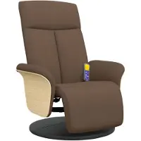 vidaXL Massagesessel mit Fußteil Braun Stoff