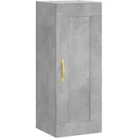 vidaXL Wandschrank Betongrau 34,5x34x90 cm Holzwerkstoff
