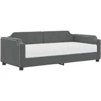 vidaXL Tagesbett mit Matratze Dunkelgrau 100x200 cm Stoff