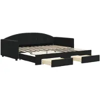 vidaXL Tagesbett Ausziehbar mit Schubladen Schwarz 100x200 cm Samt