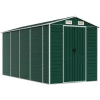 vidaXL Gerätehaus Grün 191x385x198 cm Verzinkter Stahl
