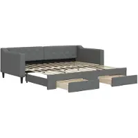 vidaXL Tagesbett Ausziehbar mit Schubladen Dunkelgrau 90x200 cm Stoff