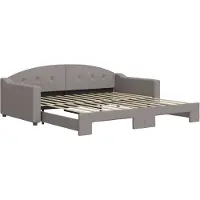 vidaXL Tagesbett Ausziehbar Taupe 100x200 cm Stoff