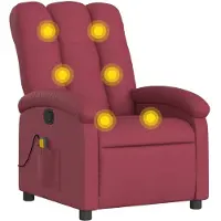 DKD Home Decor vidaXL Massagesessel Weinrot Stoff