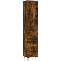 vidaXL Highboard Räuchereiche 34,5x34x180 cm Holzwerkstoff