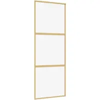 vidaXL Schiebetür Golden 76x205 cm ESG-Klarglas und Aluminium