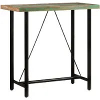 vidaXL Bartisch 110x55x107 cm Altholz Massiv und Eisen